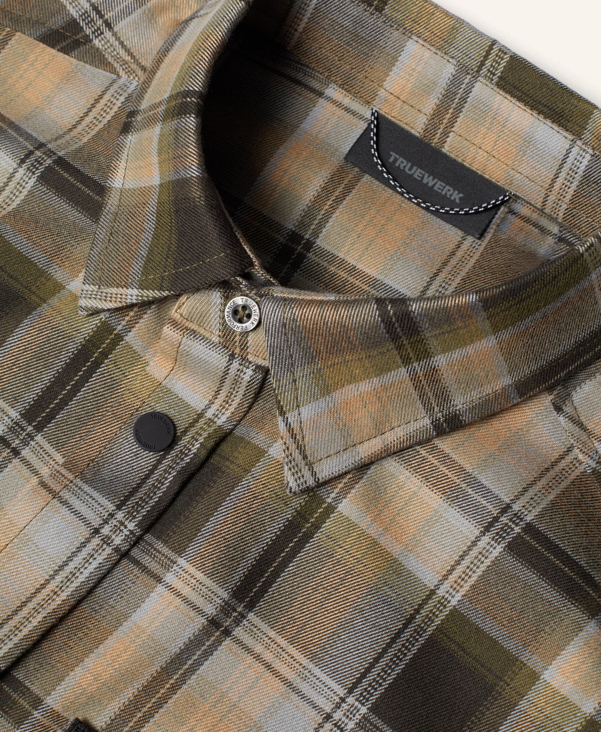 Ember Flannel Long Sleeve WerkShirt Truewerk #color_Grey/Peat Plaid