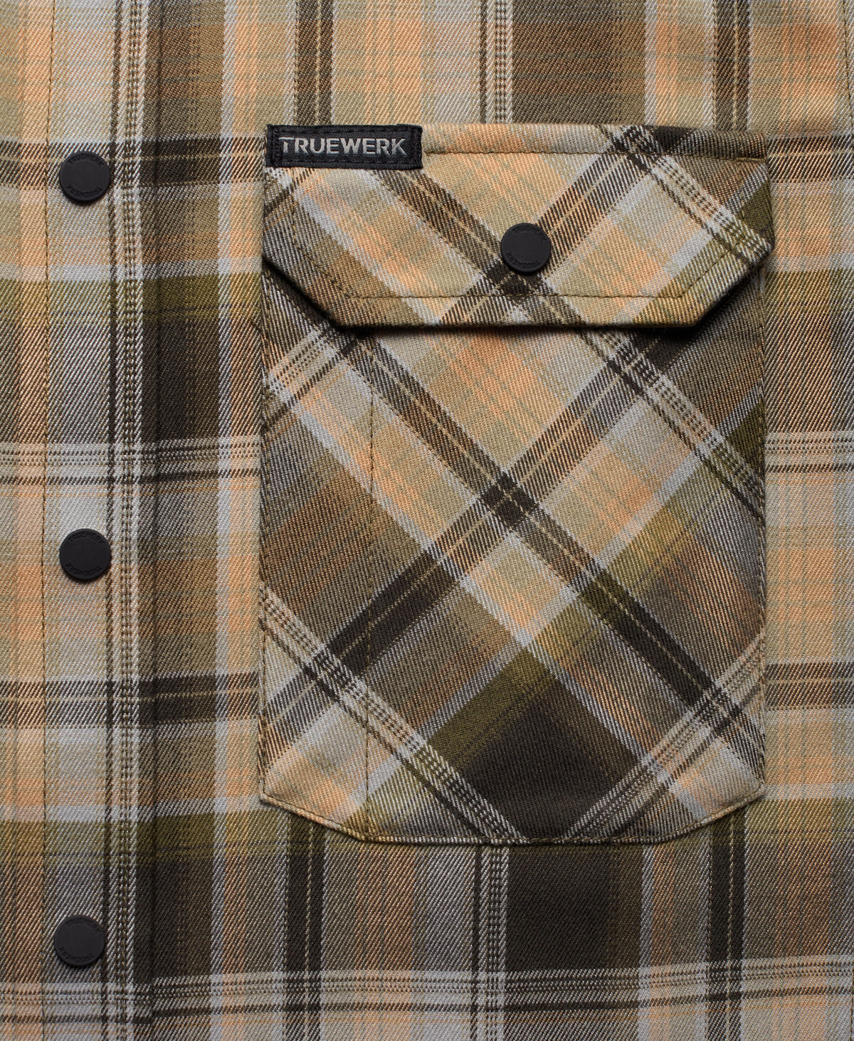 Ember Flannel Long Sleeve WerkShirt Truewerk #color_Grey/Peat Plaid
