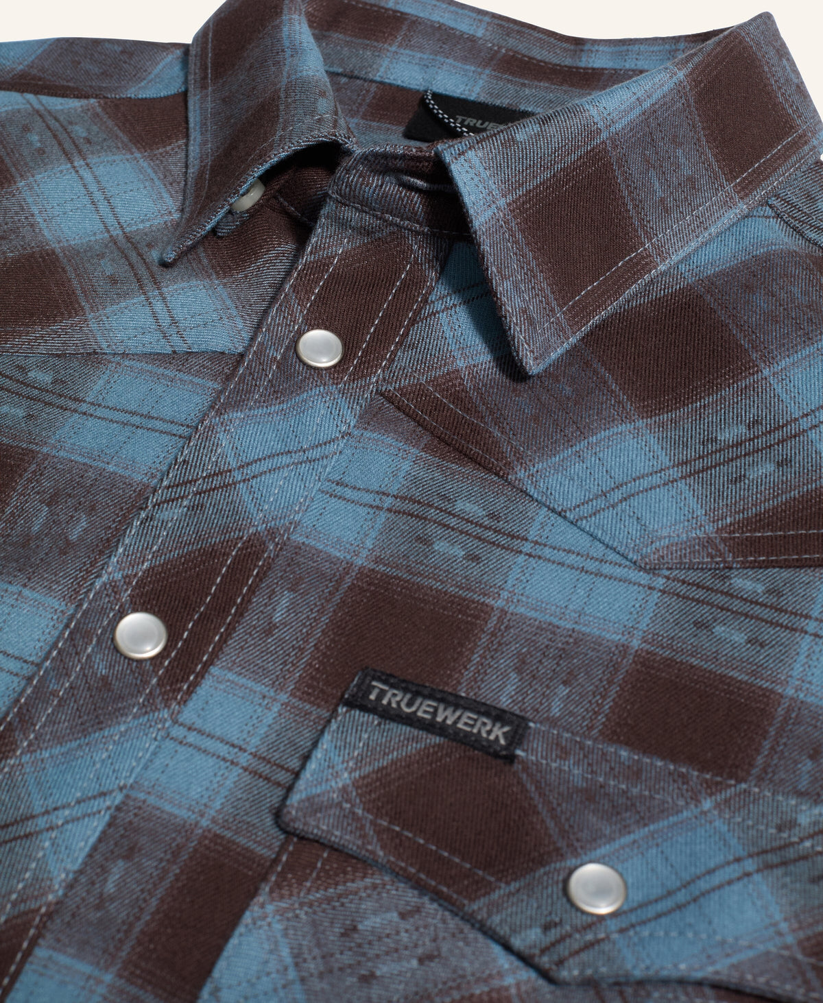 Ember Western Flannel Long Sleeve WerkShirt Truewerk #color_Blue/Brown